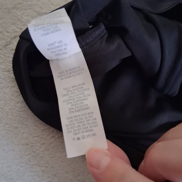 Aerie Women's Size XL Black Wide Strap Longline Scoop Bikini Top - Picture 6 of 9